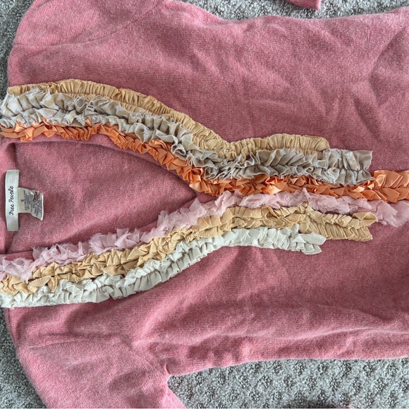 Free People Pink Ruffled Sweater - Picture 2 of 3